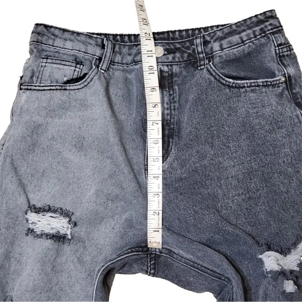 Shein High Waist Ripped Mom Fit Jeans L 8/10